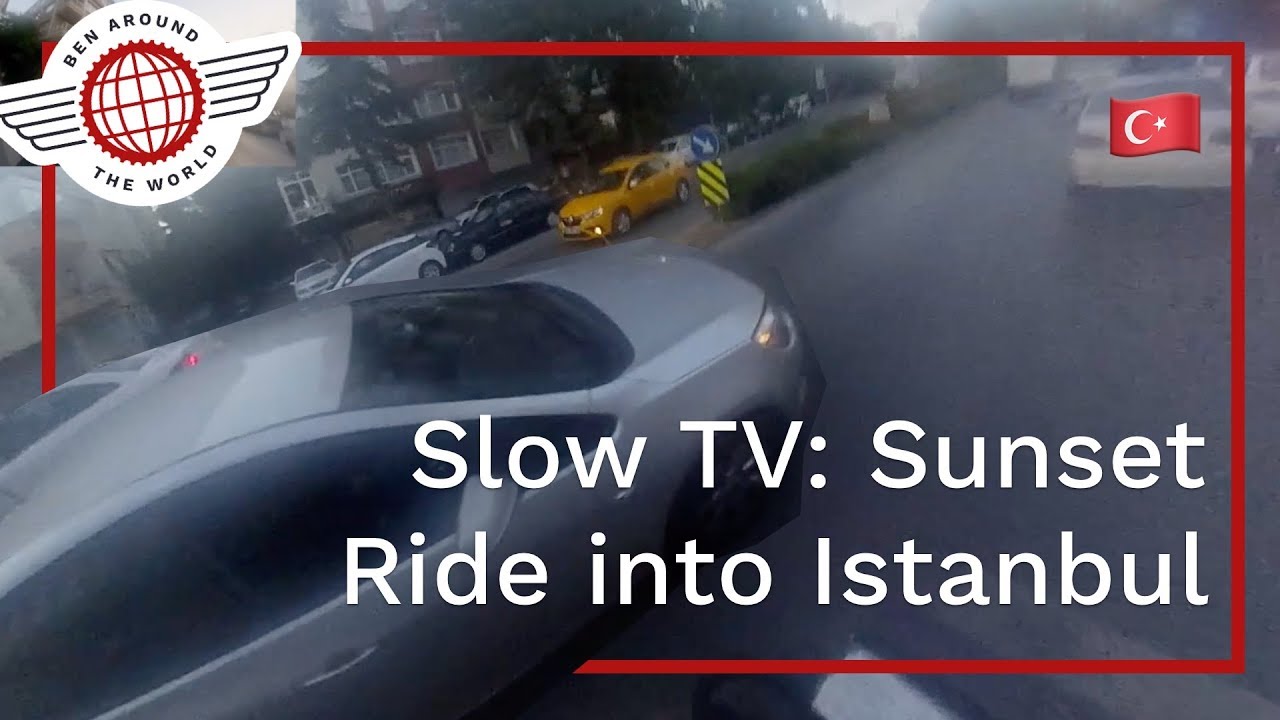 SlowTV: Sunset Ride into Istanbul – Full 40 Minutes Real Time BikePacking