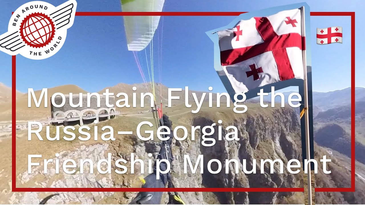 Mountain Paragliding the Russia–Georgia Friendship Monument