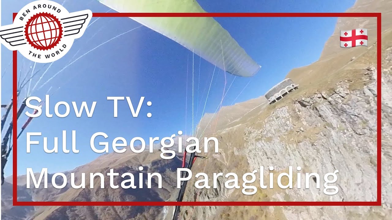 Slow TV: Full 20mins Georgian Mountain Paragliding