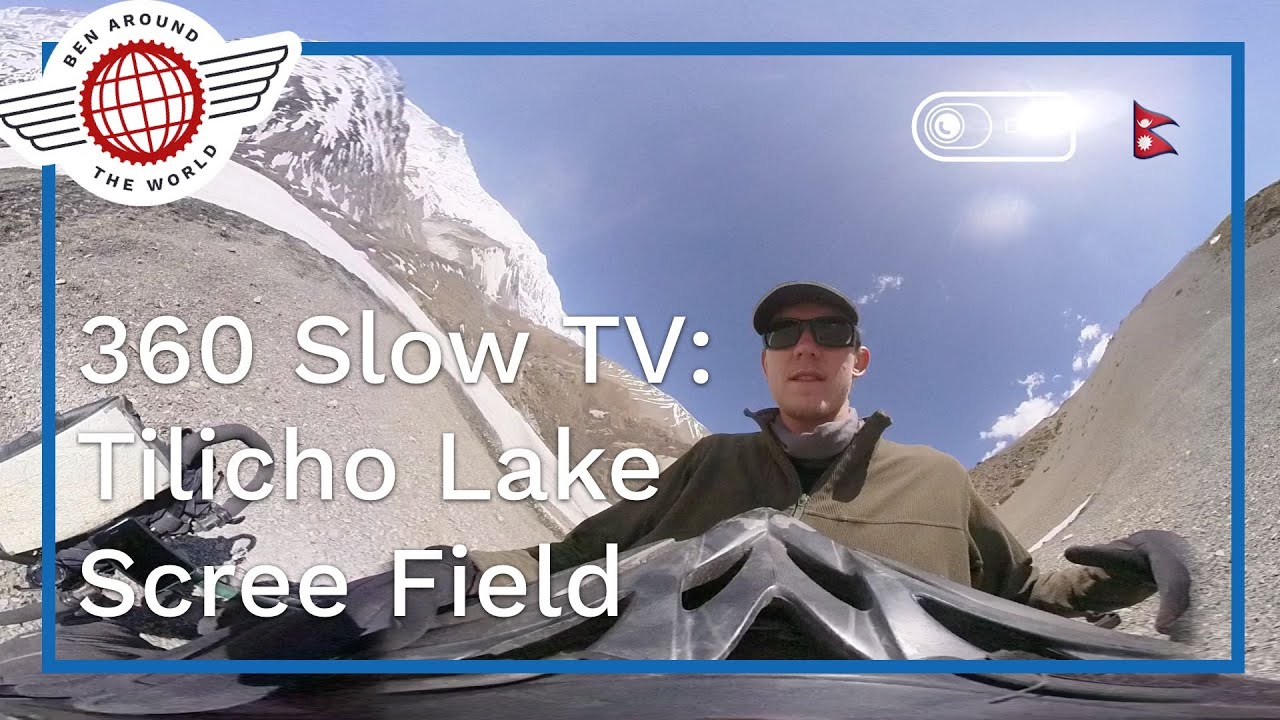 SlowTV 360 Video: Scree Slope,  Tilicho Lake, Nepal