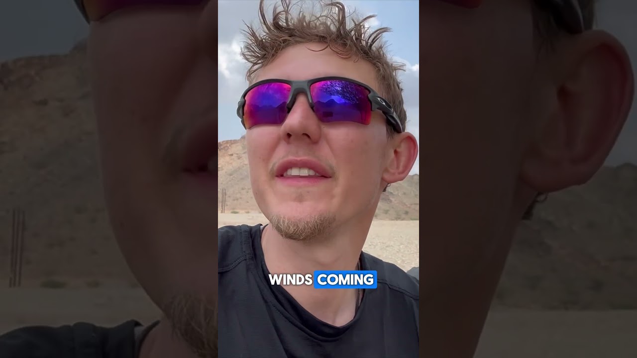 Video: Desert switchbacks starting to heat up #bikepacking #oman #adventure #sweat
